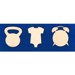 Metryczka zestaw 3 elementów 7x6,5cm DZIEWCZYNKA